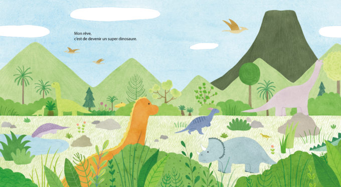 Extrait 1 de "Je veux devenir un super dinosaure !" de Yoon-leaf Nam, traduit par Hyonhee Lee aux éditions Cambourakis