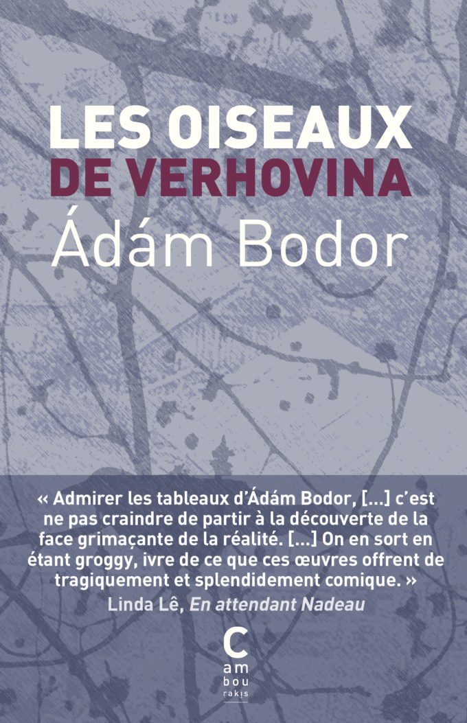 Couverture de "Les Oiseaux de Verhovina" d'Ádám Bodor, traduit par Sophie Aude aux éditions Cambourakis.