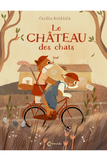 Couverture du livre Le Chateau des chats : deux petits chats roux sont sur un vélo