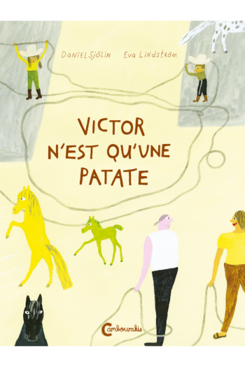 Couverture de Victor n'est qu'une patate : deux enfants jouent avec des lassos devant une femme et un homme
